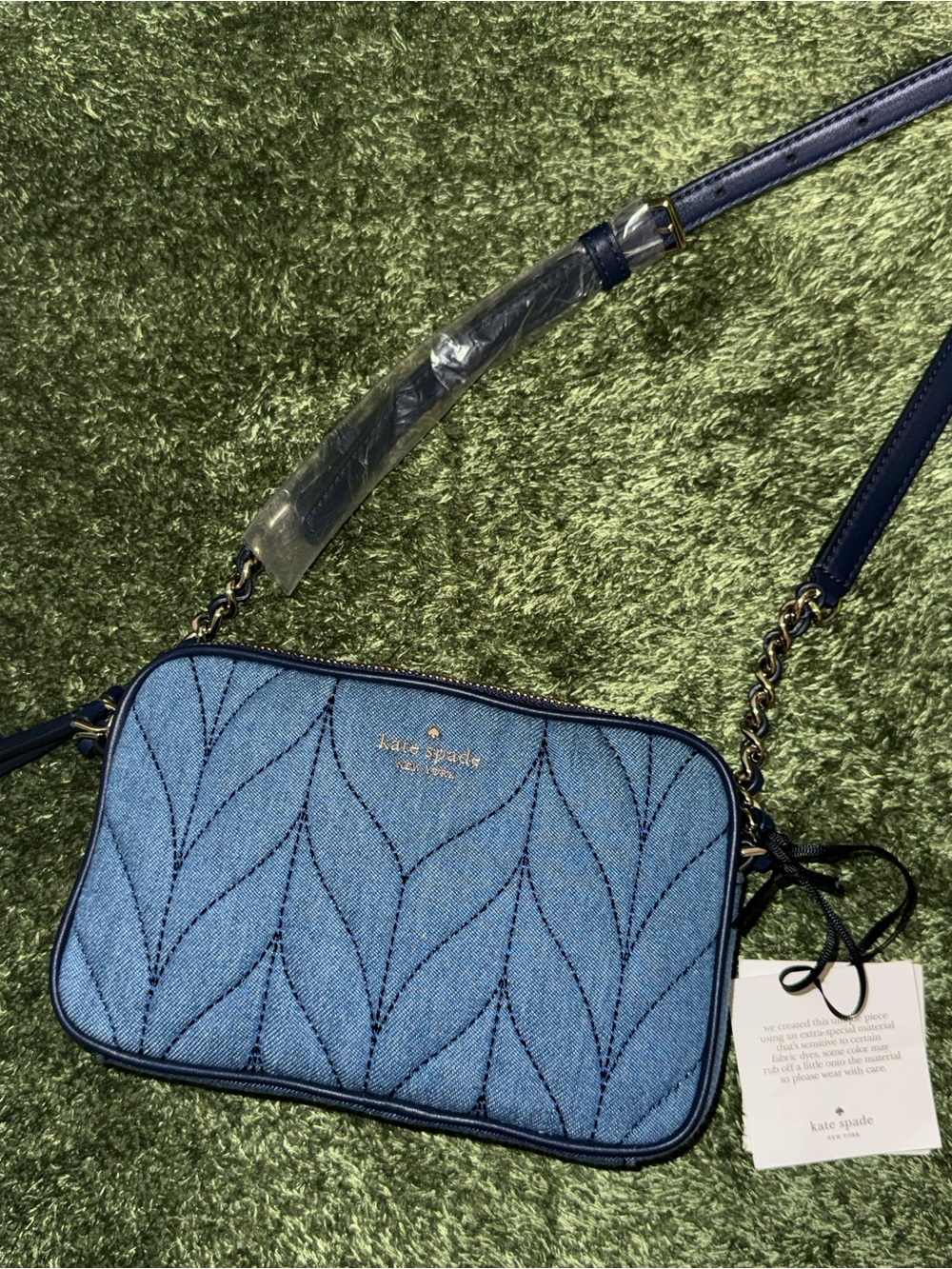 Kate Spade Kendall Briar Lane Quilted Denim Crossbody Bag